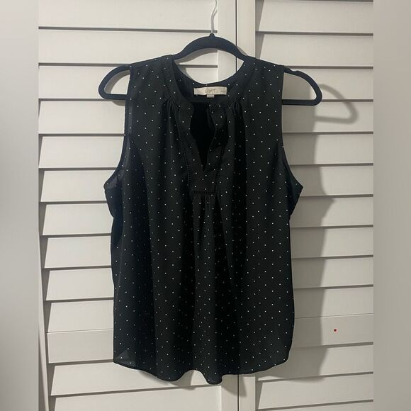 Black Polka Dot Sleeveless Top - Picture 1 of 4